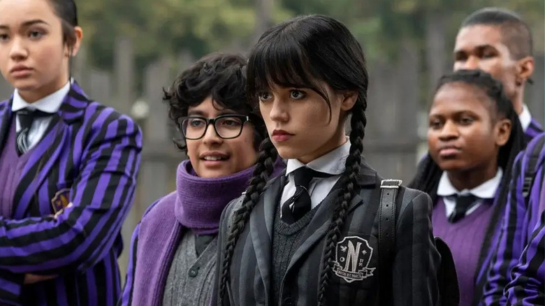 Wednesday and Nevermore Academy students