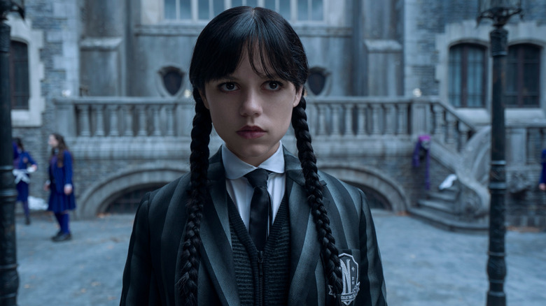 Wednesday looking serious in Wednesday season 2