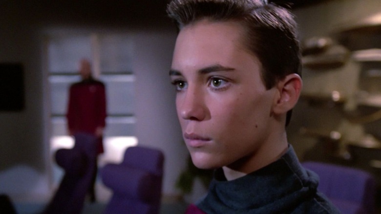 Wesley Crusher looking out a window on Star Trek: The Next Generation
