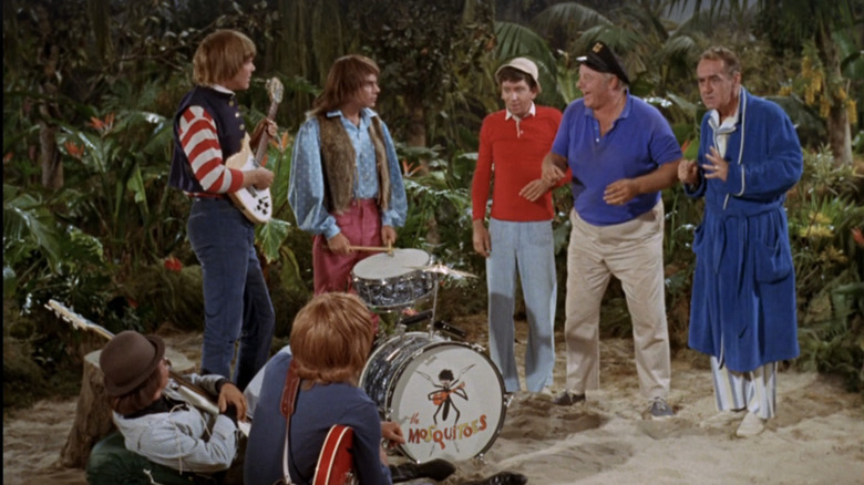The Mosquitoes, played by the real life band The Wellingtons, meet the castaways on Gilligan's Island