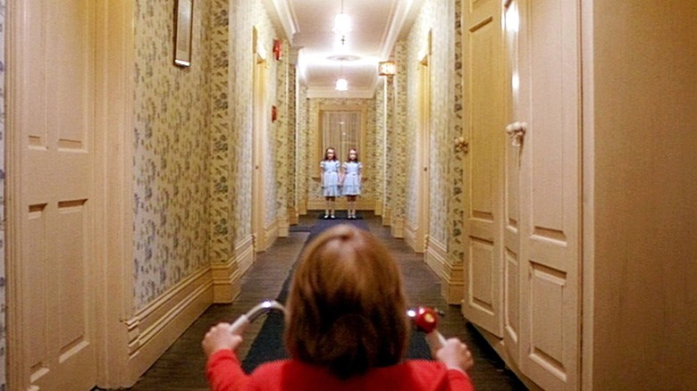 The POV shot of the twins in The Shining