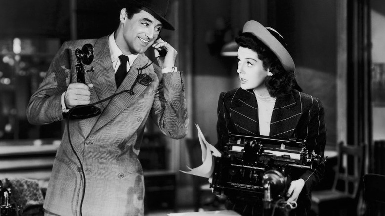 Cary Grant and Rosalind Russell in His Girl Friday