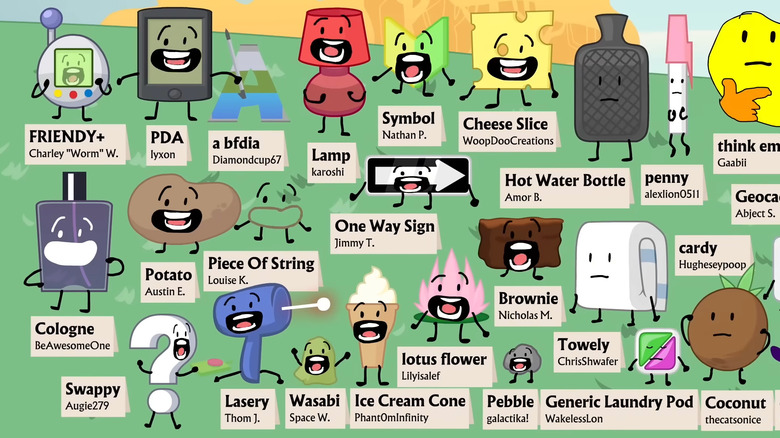 A group of objects in the battle for the BFDI