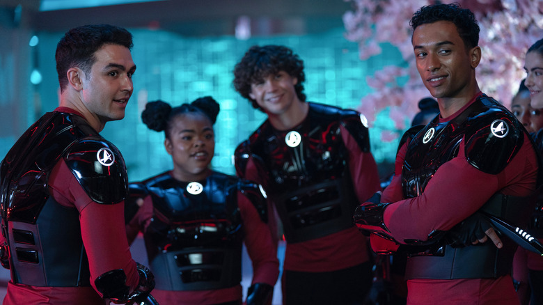 Sam and three other students in space suits in Star Trek: Starfleet Academy