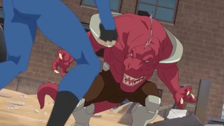 Dinosaurus fighting Mark in Invincible