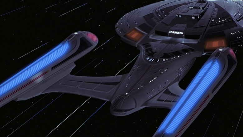 The Enterprise-E booking it in Star Trek: Insurrection