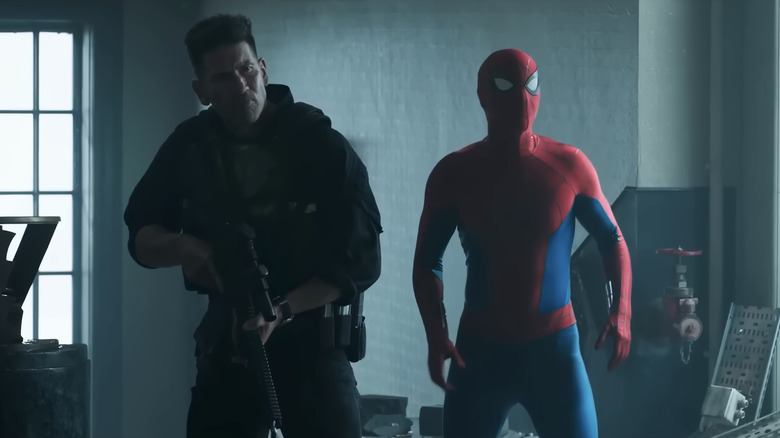 Tom Holland's Spider-Man stands next to Jon Bernthal's Punisher in Spider-Man Brand New Day