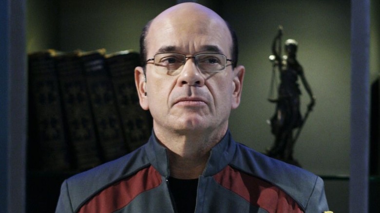 Robert Picardo as Richard Woolsey, scowling on Stargate Atlantis