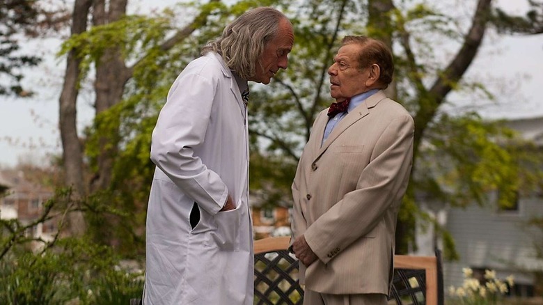 Lars (Christopher Lloyd) and Morty (Jerry Stiller) confront each other in Excuse Me For Living