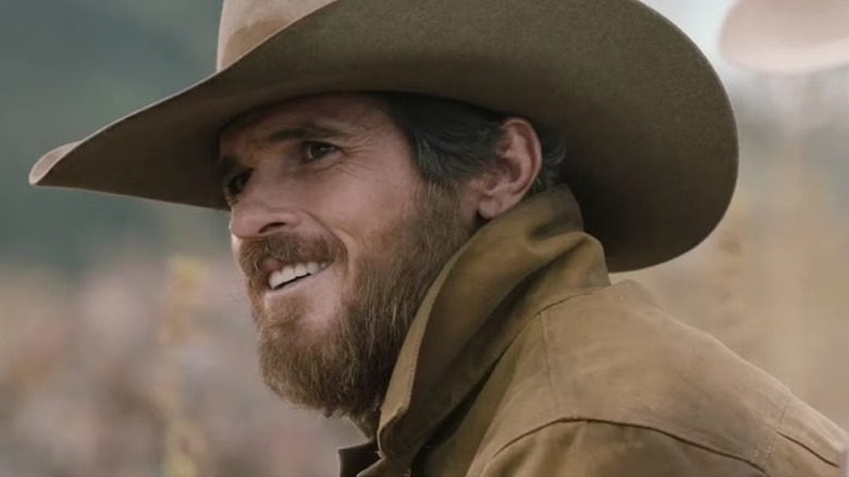 Lee Dutton smiling on "Yellowstone"