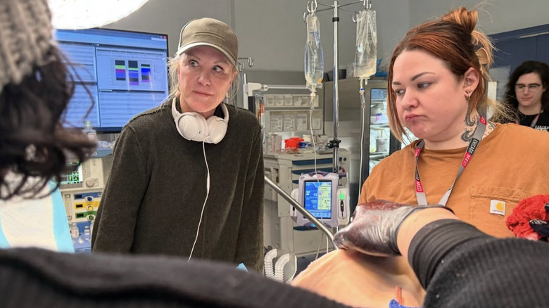 Joanna Kerns directing on the set of Chicago Med