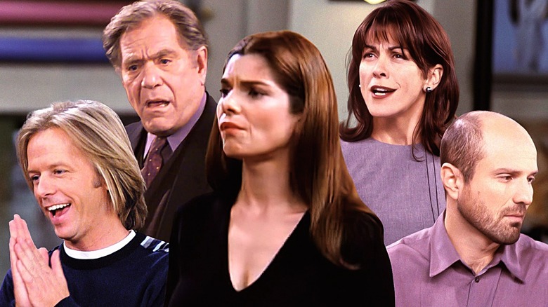 David Spade as Dennis, George Segal as Jack, Laura San Giacomo as Maya, Wendie Malick as Nina, and Enrico Colantoni as Elliot