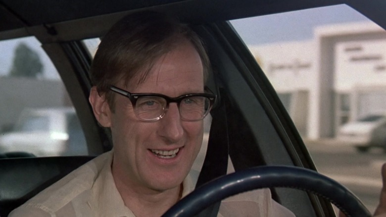 James Cromwell as Mr. Skolnick drives Lewis and Gilbert to college in Revenge of the Nerds