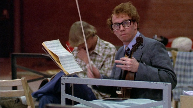 Poindexter, played by Timothy Busfield, plays his signature violin in Revenge of the Nerds