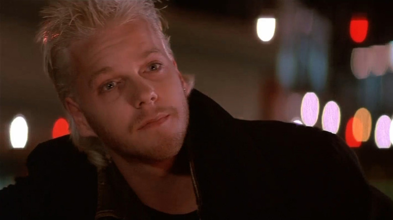 David (Kiefer Sutherland) raising eyebrows in The Lost Boys