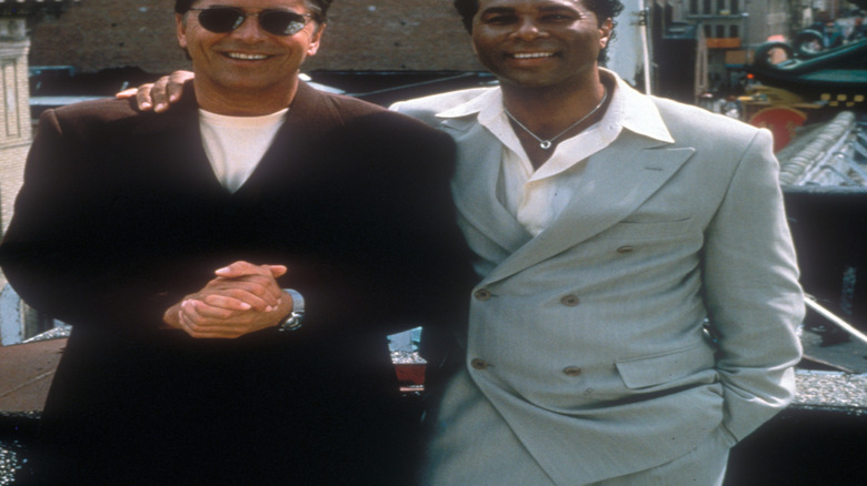 Philip Michael Morris and Don Johnson pose for Nash Bridges