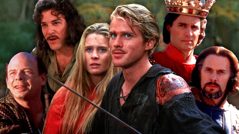Images of Vizzini, Inigo Montoya, Buttercup and Westley, Prince Humperdinck, and Count Rugen edited together against a forest background