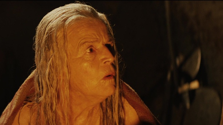 Patricia Hayes as Raziel is startled by her restored human form in Willow