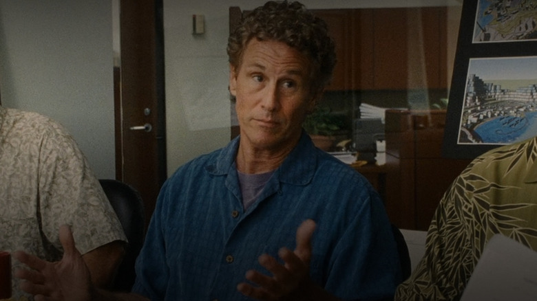 Michael Ontkean as Cousin Milo in a meeting in The Descendents