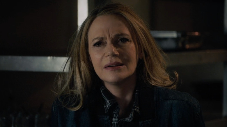 Peggy Lipton as  Peggy Tribeca unmasking in Angie Tribeca