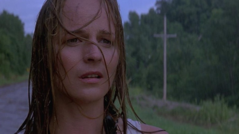 A rain-soaked Helen Hunt as Dr. Jo Harding in Twister