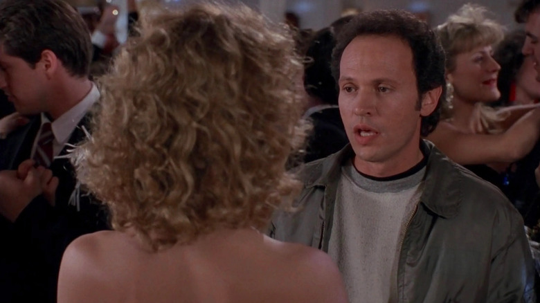 Harry Burns has a heart to heart talk with Sally in the middle of the dance floor in "When Harry Met Sally..."