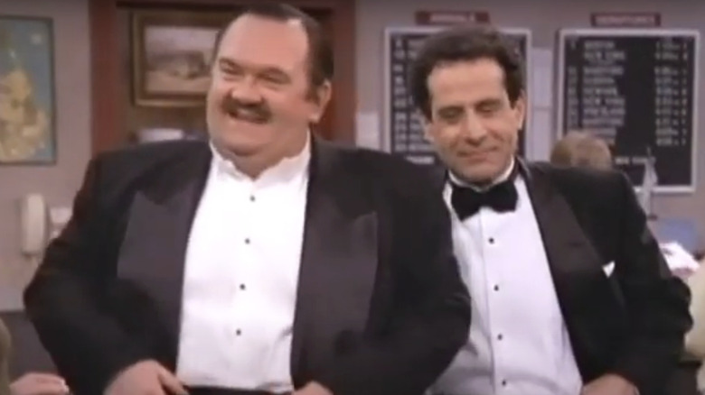 David Schramm and Tony Shaloub in tuxedoes in Wings