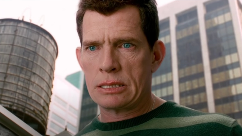 Thomas Haden Church as Flint Marko looks sad in Spider-Man 3