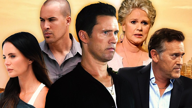 Jeffrey Donovan, Gabrielle Anwar, Bruce Campbell, Sharon Gless, and Coby Bell in Burn Notice