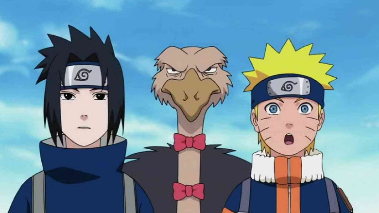 Sasuke Uchiha, Mr. Ostrich, Naruto Uzumaki
