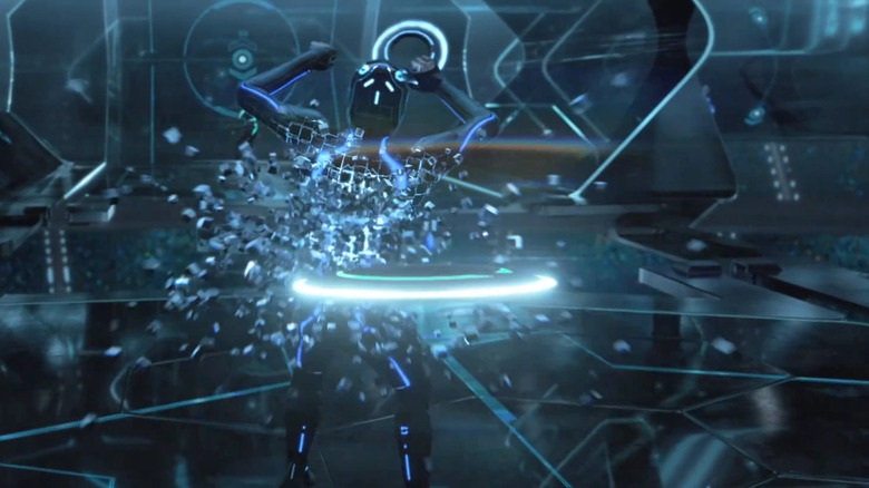 A grid wars contestant gets derezzed in Tron Legacy