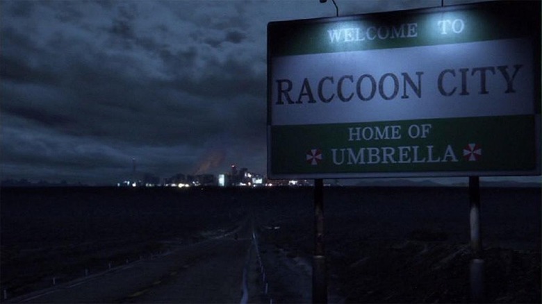 The Welcome to Raccoon City sign in Resident Evil