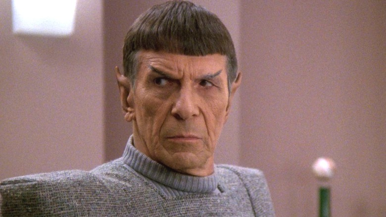 Spock in a Romulan outfit on Star Trek: The Next Generation