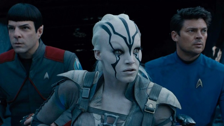 Star Trek Beyond - Spock, Jaylah, and Bones