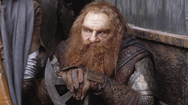 Gimli looking grumpy in The Lord of the Rings