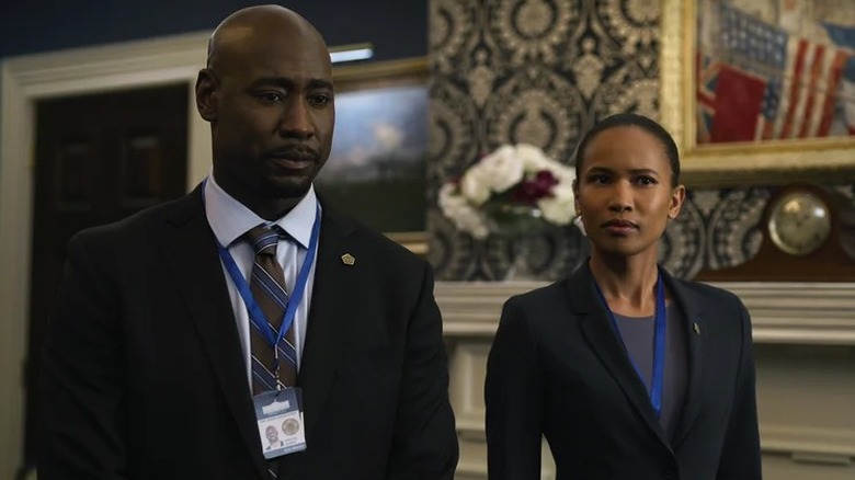 Fola Evans-Akingbola and D.B. Woodside in The Night Agent