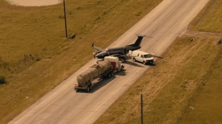 A truck colliding with a plane and van on Landman