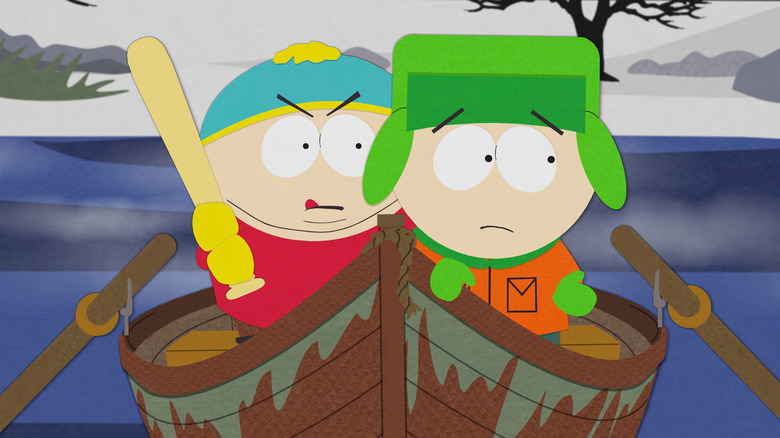 South Park, Cartman preparing to hit Kyle on the head with a whiffle ball bat