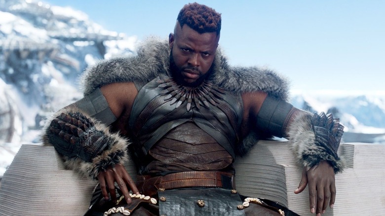 M'Baku on his throne in Black Panther