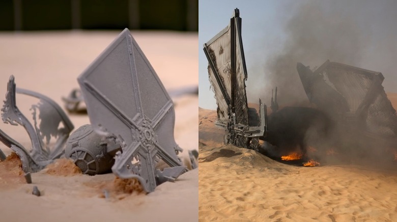 Finn TIE figher crash Force Awaknes