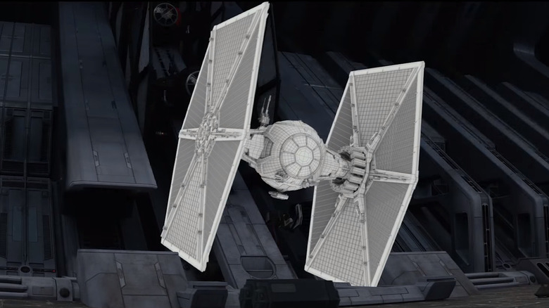 Force Awakens Tie Fighter before CGI