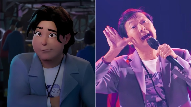 A side by side image of Bobby from KPop Demon Hunters and Ken Jeong on The Masked Singer