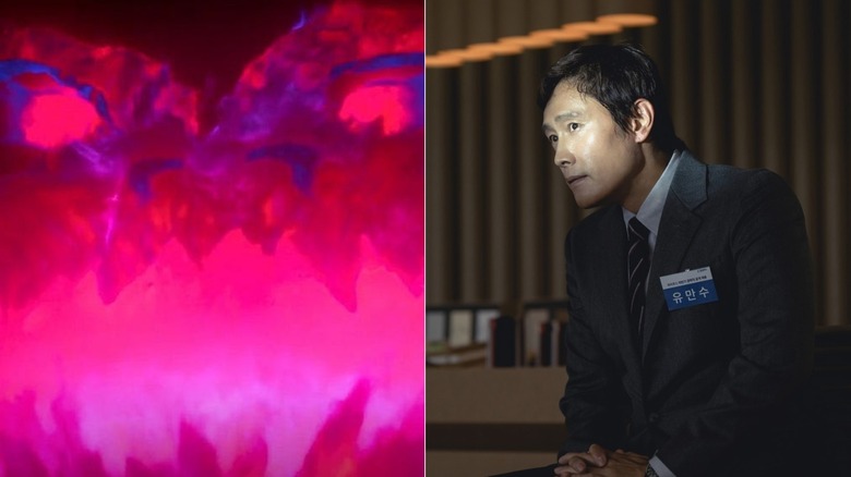 A side by side image of Gwi-Ma from KPop Demon Hunters and Lee Byung-hun as Yoo Man-su in No Other Choice