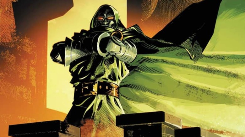Doctor Doom standing in a castle in the Marvel comics