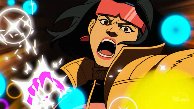 Jubilee screaming battle cry as lights spark around her in X-Men '97