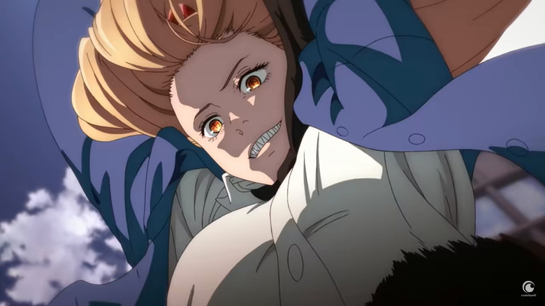 Chainsaw Man power swings hammer and smiles