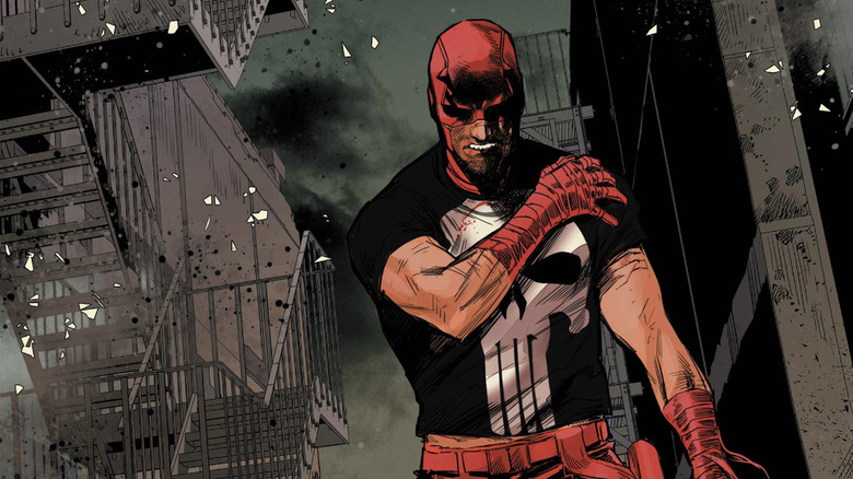 Daredevil #4 - Daredevil wearing the Punisher's skull shirt
