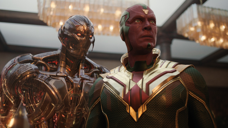 Ultron looking menacingly at Vision in VisionQuest