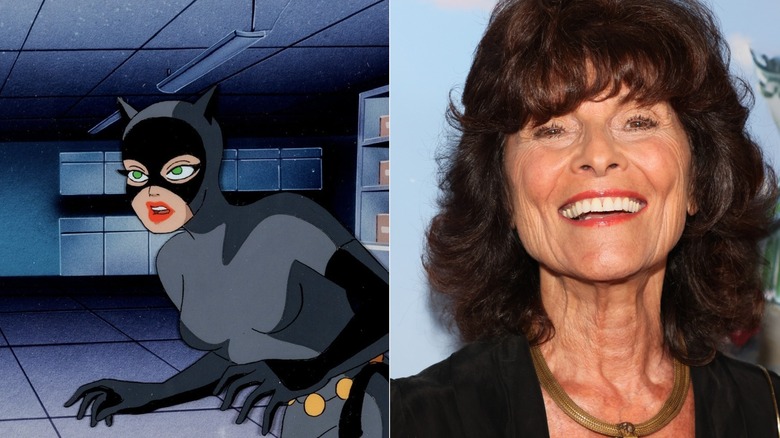 A side-by-side image of Catwoman and Adrienne Barbeau
