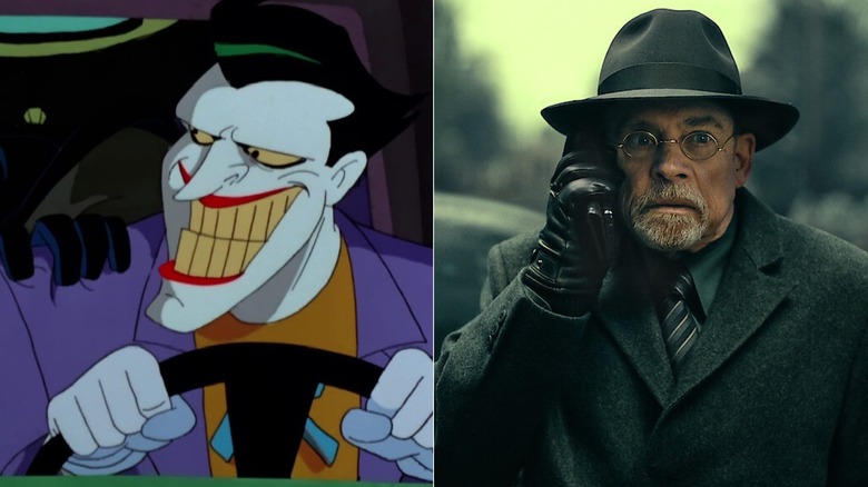 A side by side image of the Joker and Mark Hamill as Arthur Pym in The Fall of the House of Usher